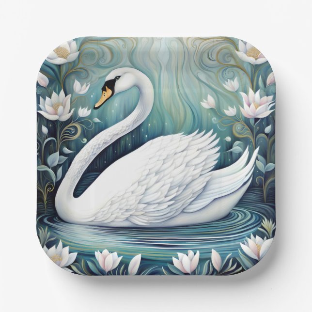 Beautiful Swan Pappteller (Vorderseite)