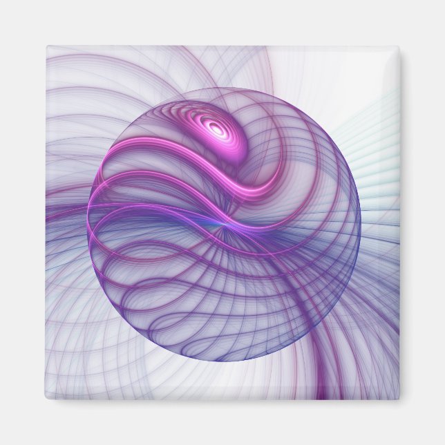 Beautiful Swing Modern Abstract Fractal Art Pink Magnet (Vorne)