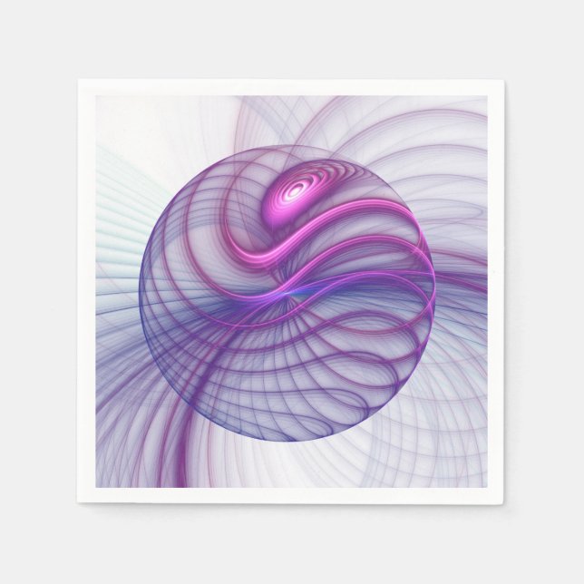 Beautiful Swing Modern Abstract Fractal Art Pink Serviette (Vorderseite)