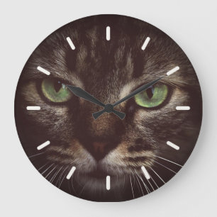 Beautiful tabby cat große wanduhr
