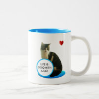 Beautiful Tabby Cat & Heart Zwei-Tone-Tasse