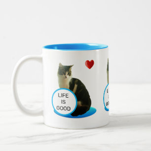 Beautiful Tabby Cat & Heart Zweifarbige Tasse