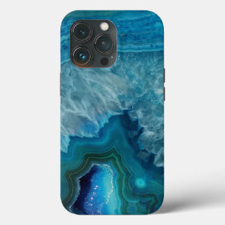 Beautiful Teal Blue Agate Stone OtterBox iPhone Ca 13 Pro Hülle