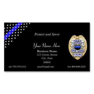 Beautiful Thin Blue Line US Flagge Magnetische Visitenkarte