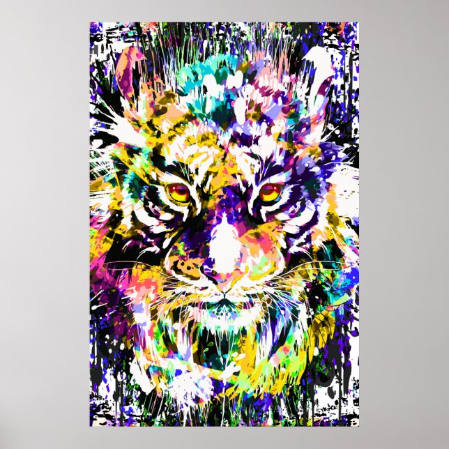 Beautiful Tiger Poster | Farbiges Tiger-Poster (Vorne)