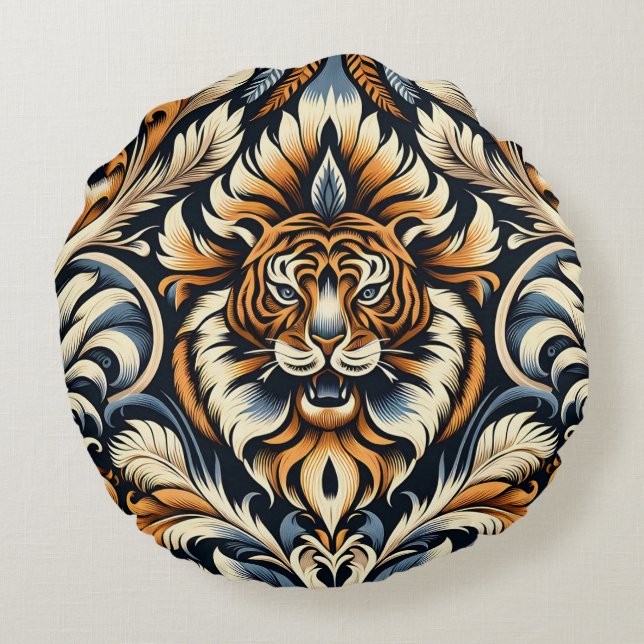 Beautiful Tiger Rundes Kissen (Rückseite)