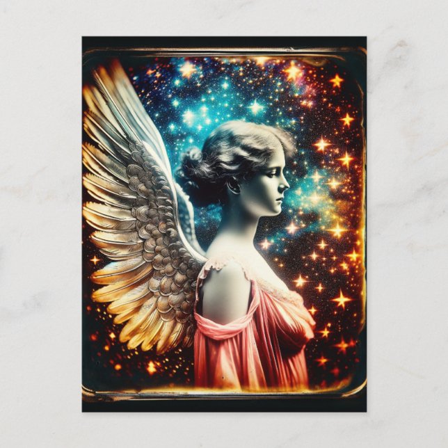 Beautiful Tin Type Angel Postkarte (Vorderseite)