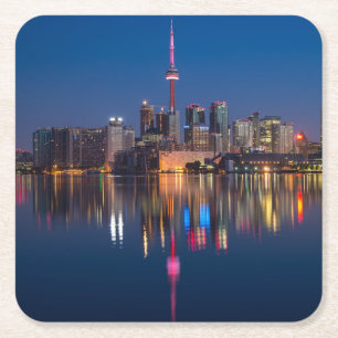 Beautiful Toronto Canada Abend Skyline Rechteckiger Pappuntersetzer