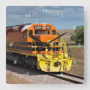 Beautiful Train Wall Clock Quadratische Wanduhr