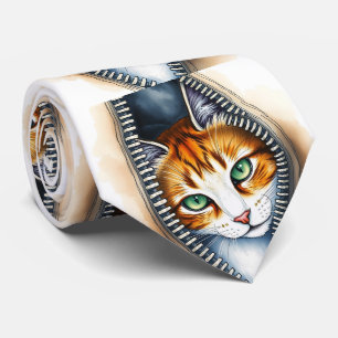 Beautiful Trendly Niedlich Watercolor Cat Collecti Krawatte