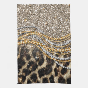 Beautiful Trendy Leopard Imitate Animal Print Handtuch