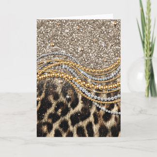 Beautiful Trendy Leopard Imitate Animal Print Karte