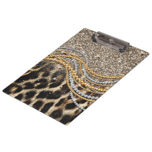 Beautiful Trendy Leopard Imitate Animal Print Klemmbrett