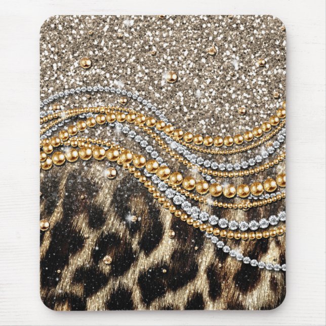Beautiful Trendy Leopard Imitate Animal Print Mousepad (Vorne)