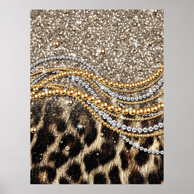 Beautiful Trendy Leopard Imitate Animal Print Poster (Vorne)