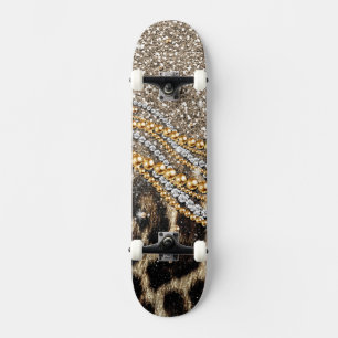 Beautiful Trendy Leopard Imitate Animal Print Skateboard