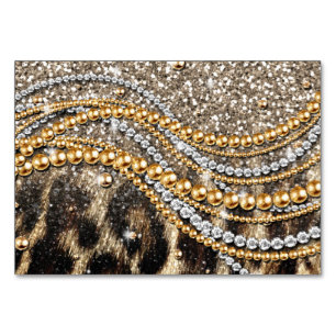 Beautiful Trendy Leopard Imitate Animal Print Tischnummer