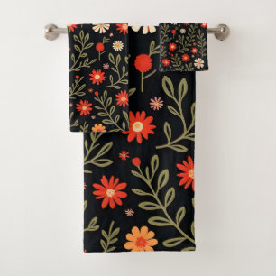 Beautiful Trendy Vintag Floral Collection Badhandtuch Set