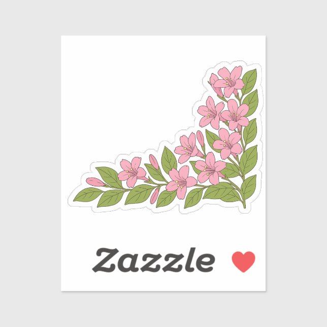 Beautiful tropical flowers decorative vinyl aufkleber (Blatt)