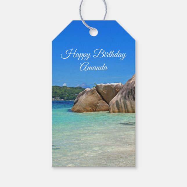 Beautiful Tropical Sea Rocky Coastline Geschenkanhänger (Vorderseite)