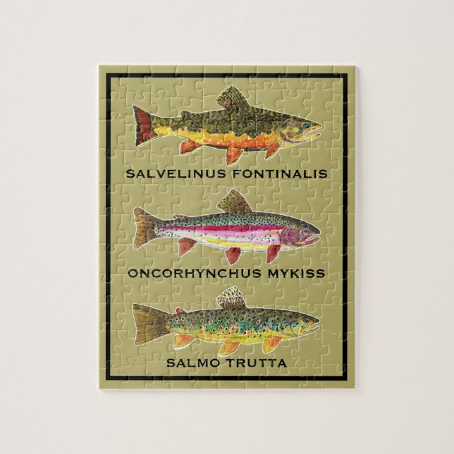 Beautiful Trout - Brook, Rainbow, Brown Puzzle (Vertikal)