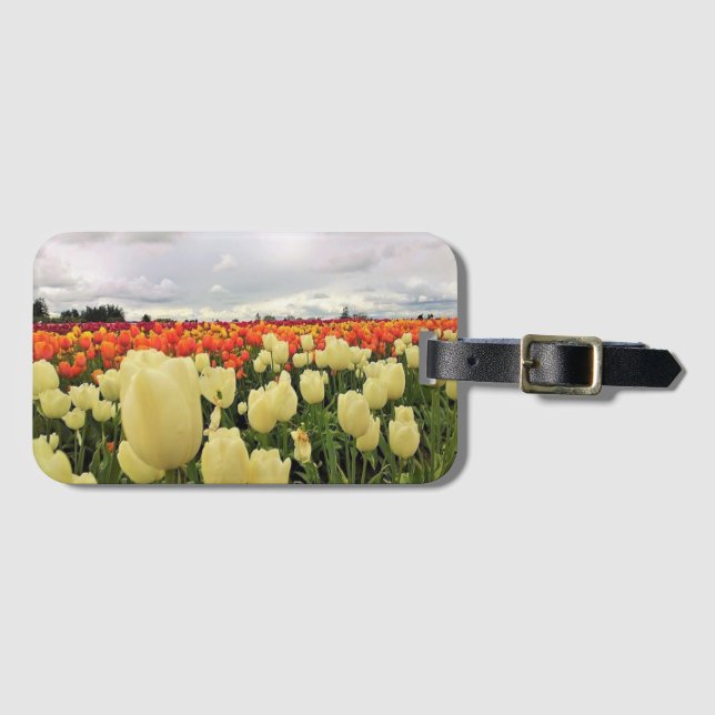 Beautiful Tulip Field Oregon Gepäckanhänger (Vorderseite (Horizontal))