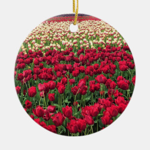 Beautiful Tulip Field Oregon Keramik Ornament