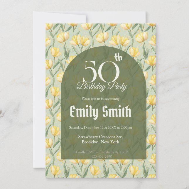 Beautiful Tulip Flower 10Th Birthday (Vorderseite)