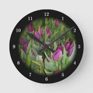 Beautiful Tulips Wall Clock Runde Wanduhr