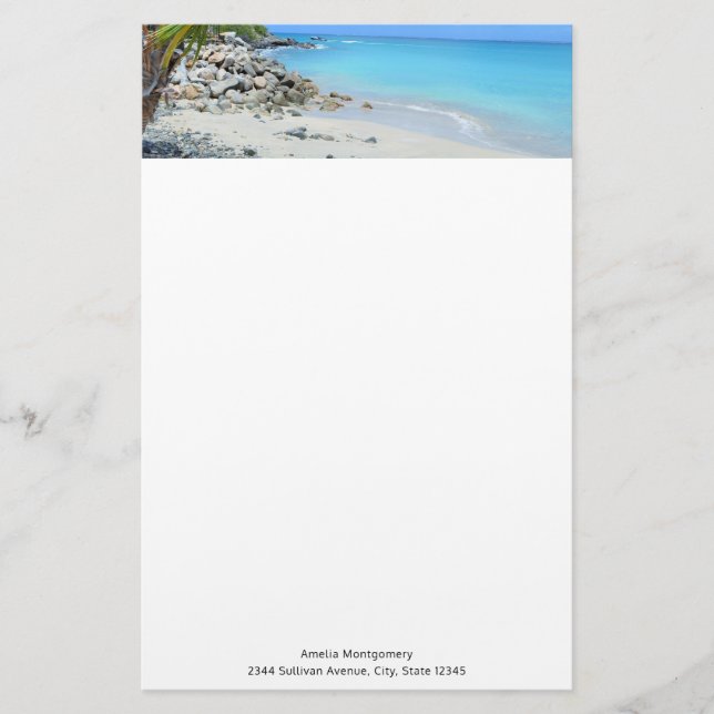Beautiful Turquoise Tropical Beach Briefpapier (Vorderseite)