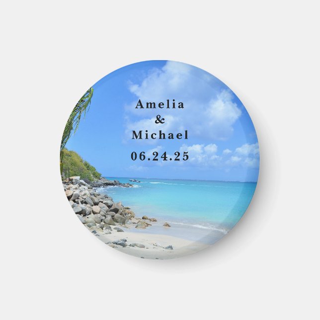 Beautiful Turquoise Tropical Beach Save the Date Magnet (Vorne)