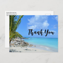 Beautiful Turquoise Tropical Beach Thank You Postkarte