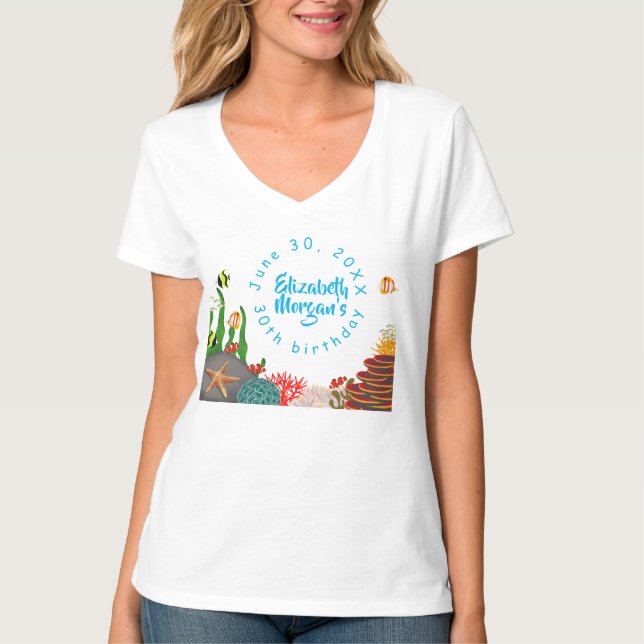 Beautiful Under the Sea Plant Fish Coral Birthday  T-Shirt (Vorderseite)
