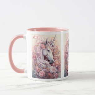 Beautiful Unicorn Custom Monogram Tasse