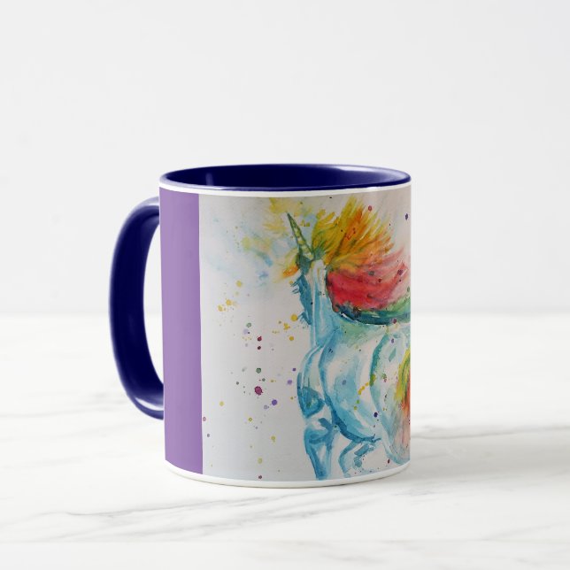 Beautiful Unicorn Kunst, Dichtung und Musik Tasse (Vorderseite Links)