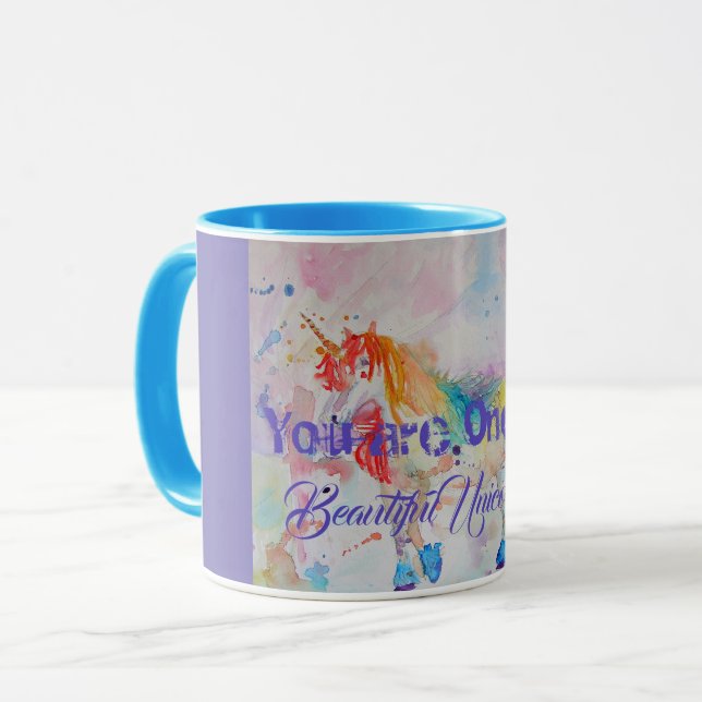 Beautiful Unicorn Kunst, Dichtung und Musik Tasse (Vorderseite Links)