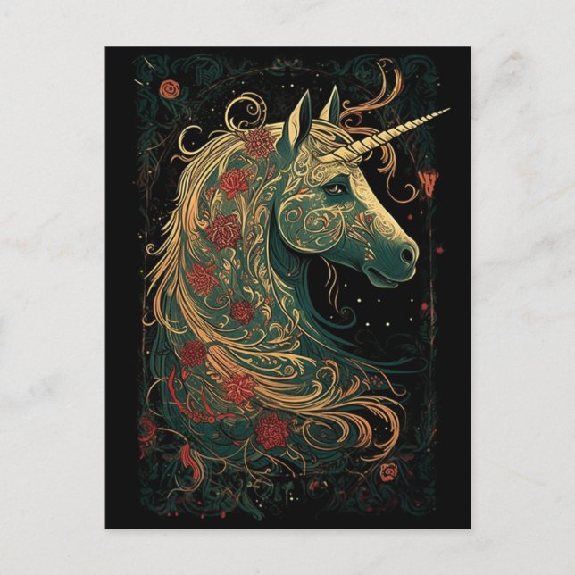 Beautiful Unicorn Postkarte (Vorderseite)