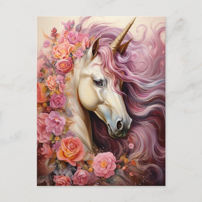 Beautiful Unicorn Postkarte (Vorderseite)