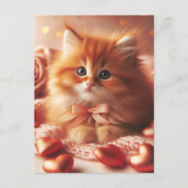 Beautiful Valentine Kitten Postcard Postkarte