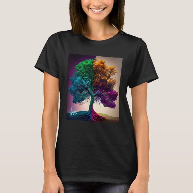 Beautiful Vibrant Tree Nature s Beauty  7 T-Shirt (Vorderseite)