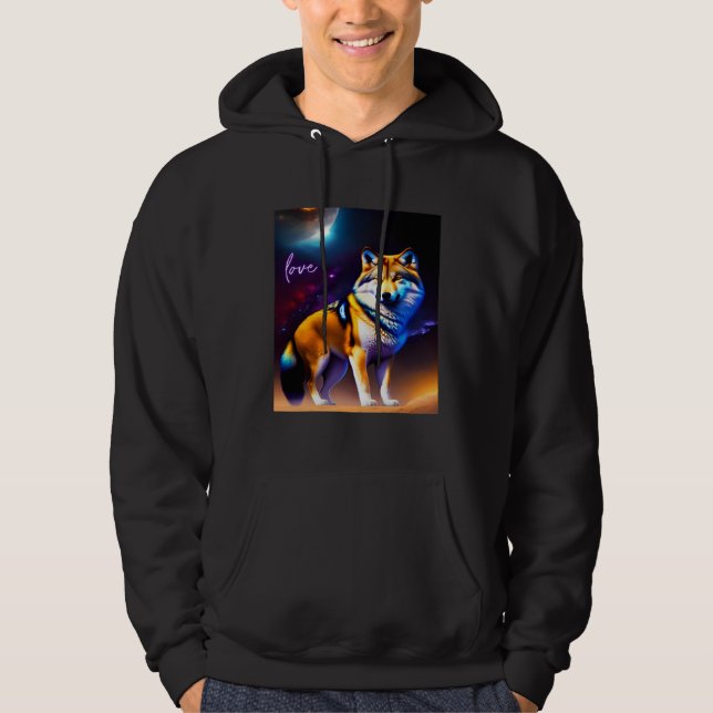 Beautiful Vibrant Wolf Nature s Beauty  1 Hoodie (Vorderseite)
