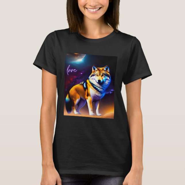 Beautiful Vibrant Wolf Nature s Beauty  1 T-Shirt (Vorderseite)