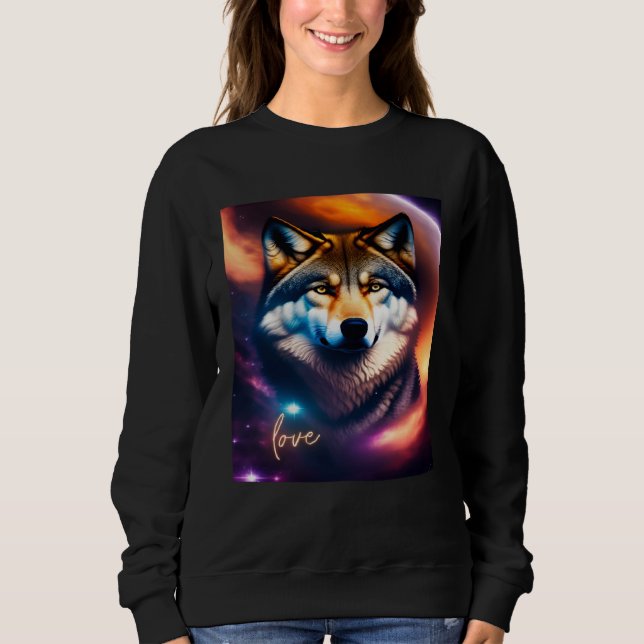 Beautiful Vibrant Wolf Nature s Beauty  4 Sweatshirt (Vorderseite)