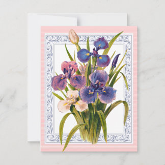 Beautiful Vintag Iris Bouquet Geburtstag Einladung