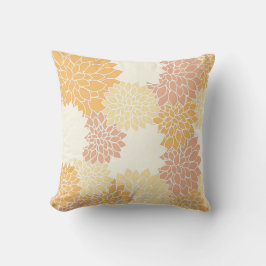 Beautiful Vintag Orange Dahlias Pattern Pillow Kissen