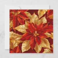 Beautiful Vintag Red Gold Poinsettias