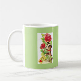 Beautiful Vintag Valentine Boston Terrier Puppy Tasse