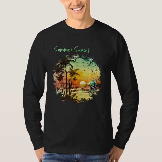 Beautiful Vintage Island Sunset  1 T-Shirt (Vorderseite)