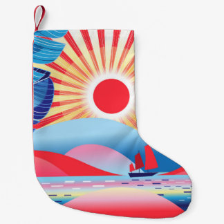 Beautiful Vintage landscape with palm trees and se Kleiner Weihnachtsstrumpf