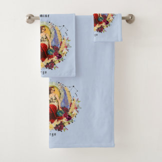 Beautiful Virgo September Individuelle Name Geburt Badhandtuch Set
